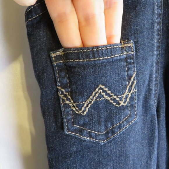 Baby Wrangler Jeans Blue Jean Overalls 0-3mts working pockets metal hardware - Picture 6 of 11